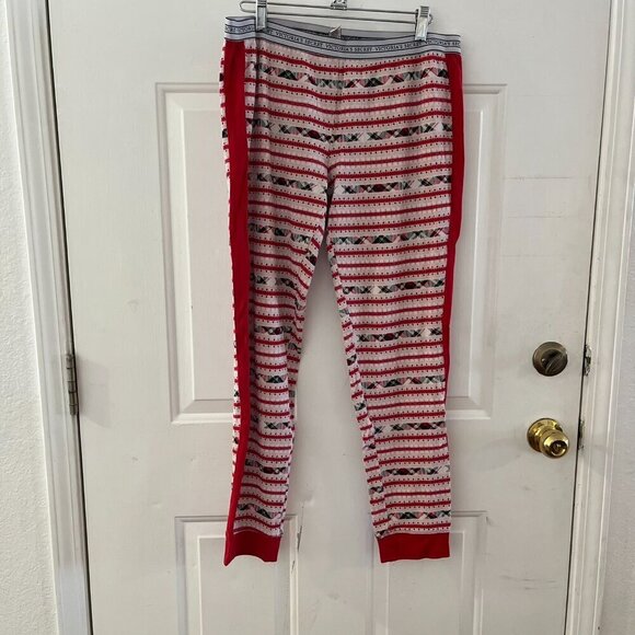 Victoria Secret Woman's Red/White Striped Plaid Thermal Pajama's Sz Lr - Picture 8 of 11